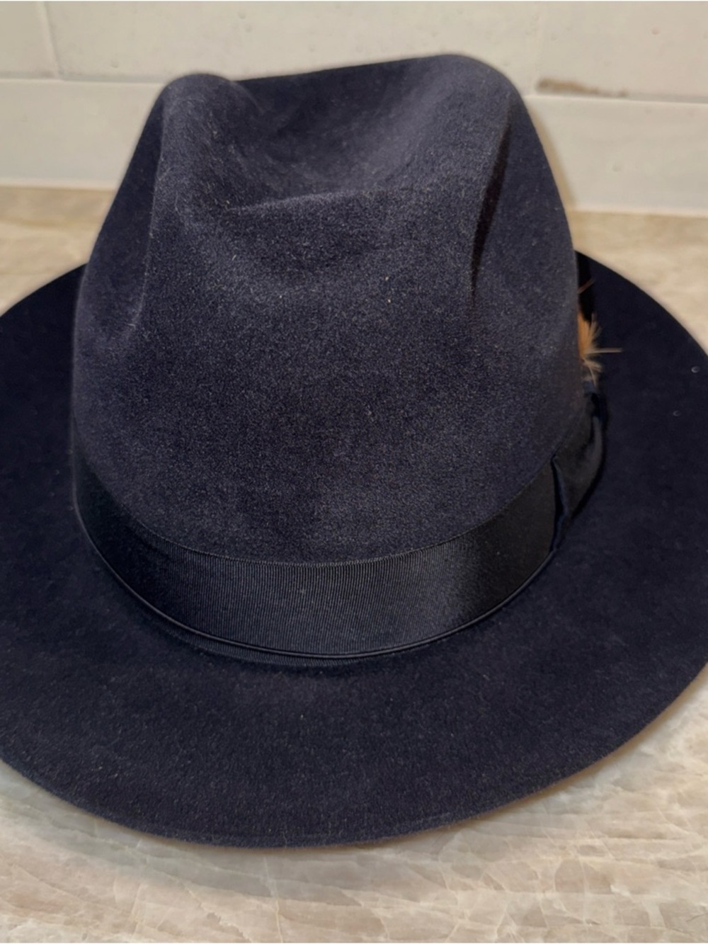 Mens Selentino suede fedora hat Men 7 3/8 - Picture 2 of 10